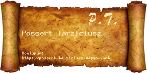 Possert Tarziciusz névjegykártya